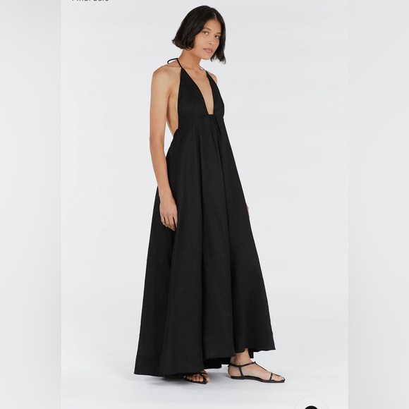 DISSH black linen maxi dress - Picture 2 of 3